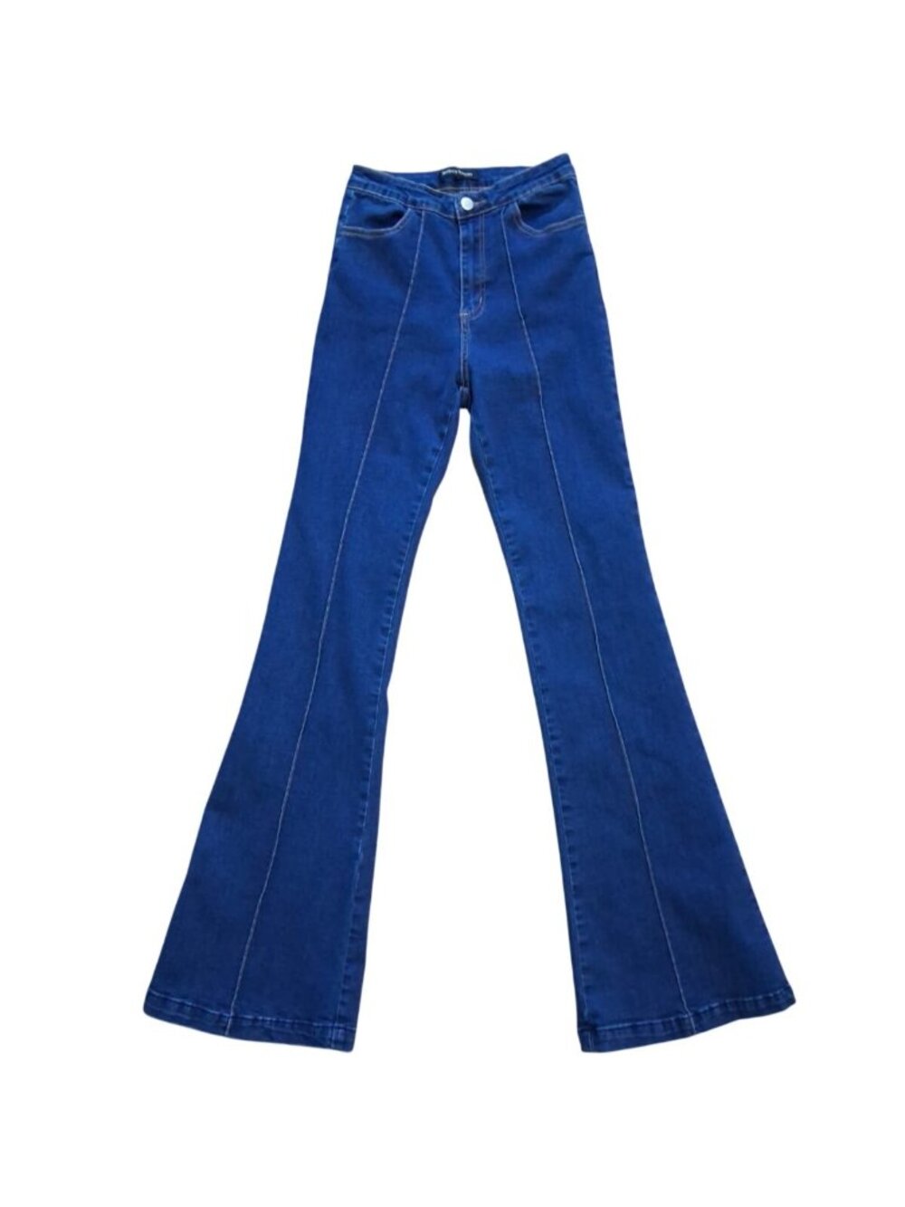 Jealous Tomato High-Waist Flare Jeans Women S Blue Stretch Cotton Blend Retro